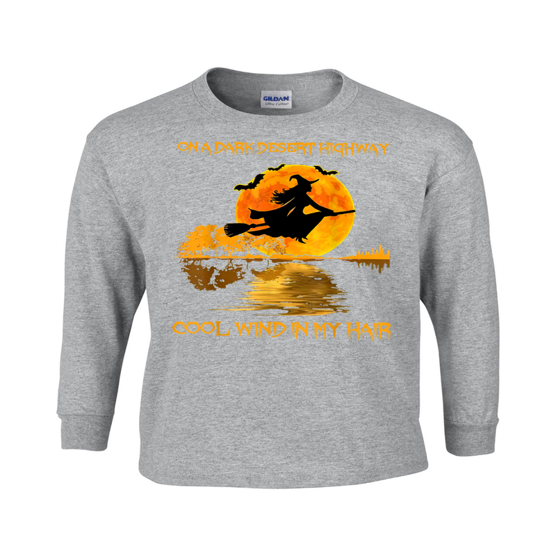 Dark Desert Highway Halloween Long Sleeve T-Shirt